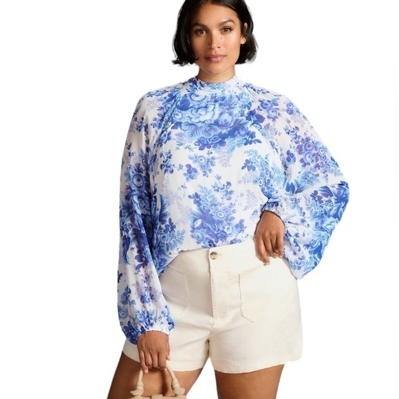 Anthropologie Maeve Sheer Tunic Blouse Large - Picture 1 of 5